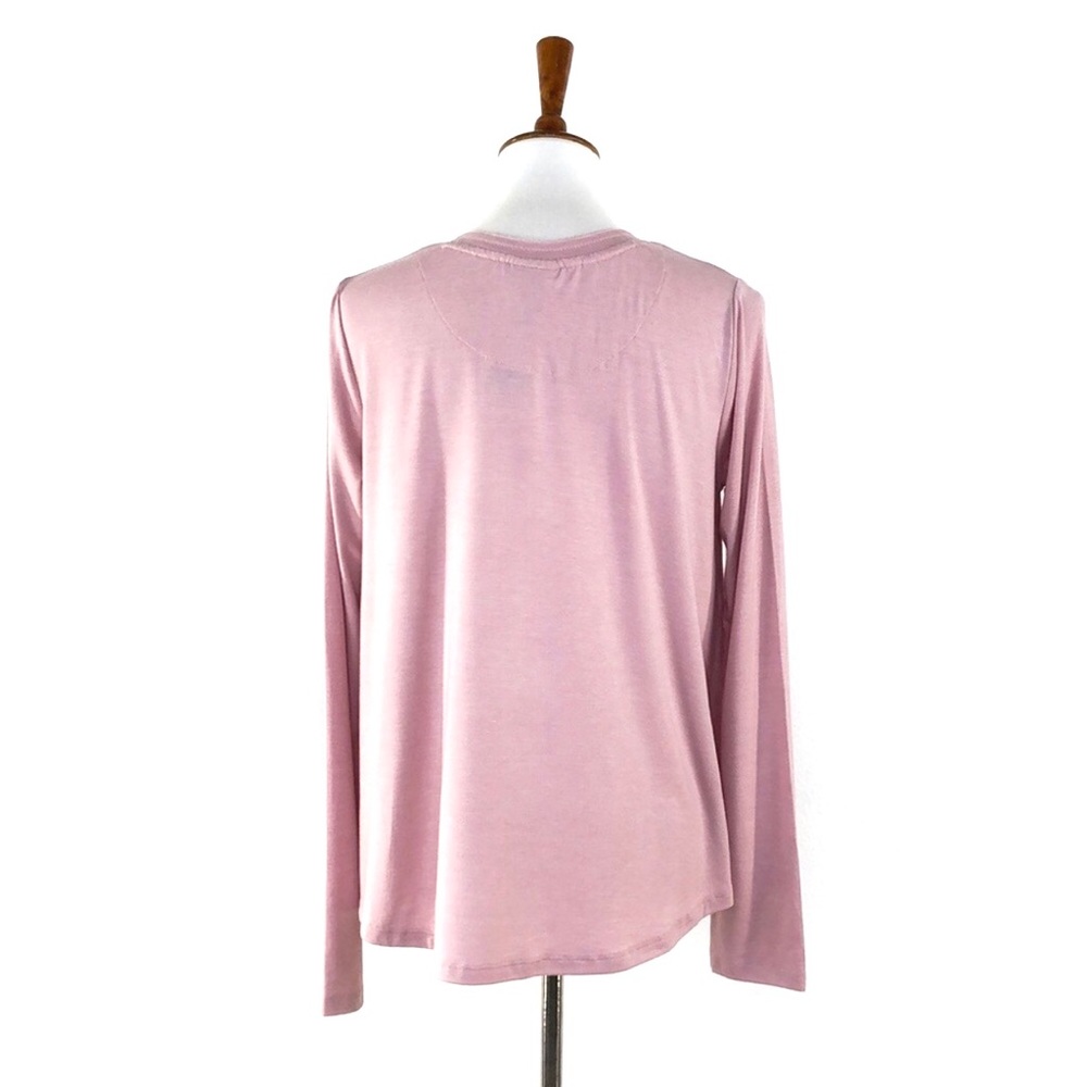 Rue21 Light Pink Long Sleeve Lace Detail Tee NEW - Picture 4 of 7